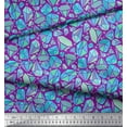 thumbnail image 2 of Soimoi Purple Cotton Duck Fabric Snowflakes & Diamond Geometric Print Fabric by the Yard 42 Inch Wide, 2 of 3