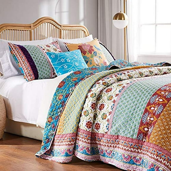 Greenland Home Fashion Thalia Quilt Set - 3 - Piece - King 105x95", Multi