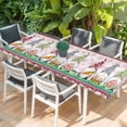 thumbnail image 2 of Gnomes Easter Table Cloths for 8 Foot Rectangle Tables, Eggs Tulips Spring Floral Pink Plaid Patio Waterproof Elastic Fitted Tablecloths, Washable Rectangular Table Cover for Camping, 2 of 8