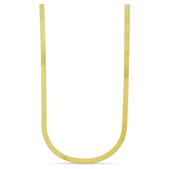 14K Yellow Gold Herringbone Chain Necklace 3MM-6MM, Real 14K Gold, Next Level Jewelry