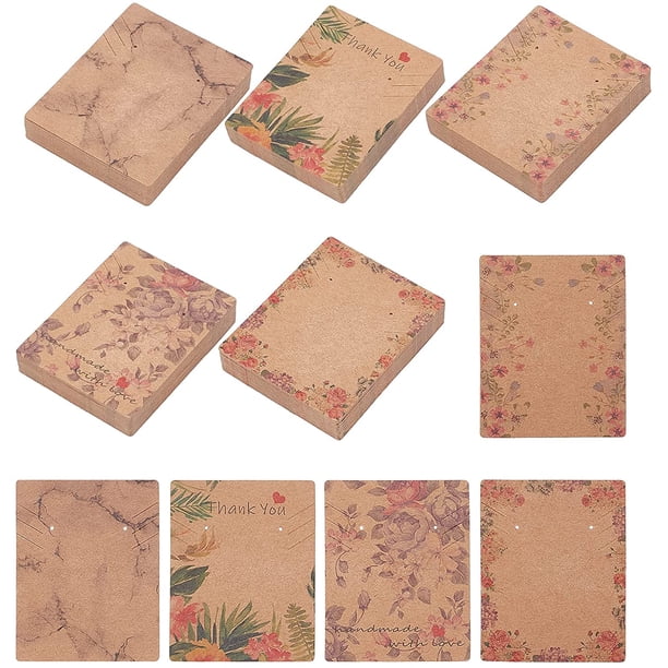 150 tarjetas de cartón para exhibir joyas con diseños florales, para collares, aretes, collares y pulseras (6,35 x 5 cm)