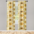 thumbnail image 3 of Ambesonne Autumn Floral Curtains, Sunflowers Vintage, Pair of 28"x63", Dark Orange and Earth Yellow, 3 of 5