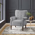 thumbnail image 7 of Lazzara Home Cecily Dark Gray Velvet Tufted Back Club Accent Chair, 7 of 7