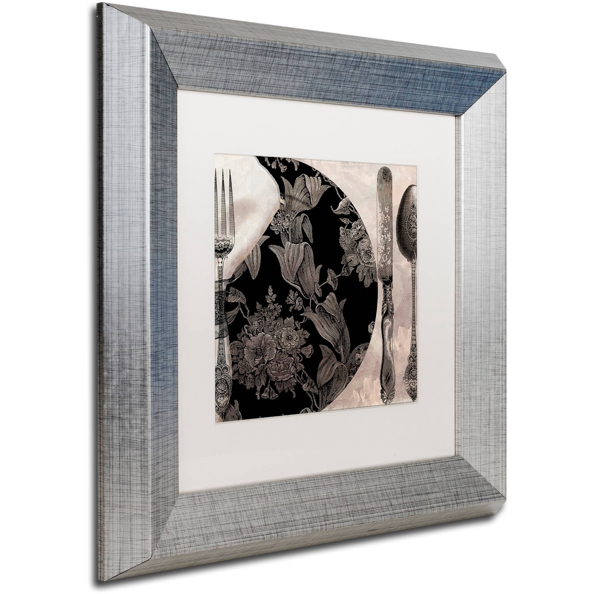 Trademark Fine Art "Victorian Table I" Canvas Art by Color Bakery White Matte, Silver Frame