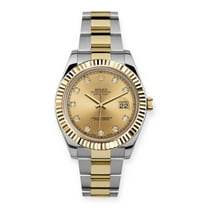 Pre-Owned Rolex Datejust 41mm Yellow Gold and Stainless Steel Bracelet Champagne Diamond Dial 116333