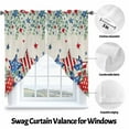 thumbnail image 3 of 4th of July Swag&nbsp;Curtains Patriotic Stars Eucalyptus Leaves Linen Kitchen Swag Valance Rod Pocket Curtain Valances Scalloped Window Treatment/Drapes for Living Room Bedroom, Each 36"W x 45"L, 3 of 8