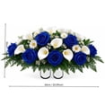 thumbnail image 6 of PLPPYFS Headstone Flower Saddle Arrangements - Artificial Cemetery Flowers Silk Funeral Memorial Day Sympathy Floral for Outdoor Gravestone Decorations, Memorial Gift for Loved One, 6 of 7