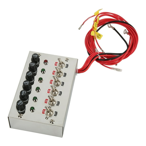 Dash Mount Switch Panel,DC12V 24V 15A 6 Racing Car Switch Panel Gang