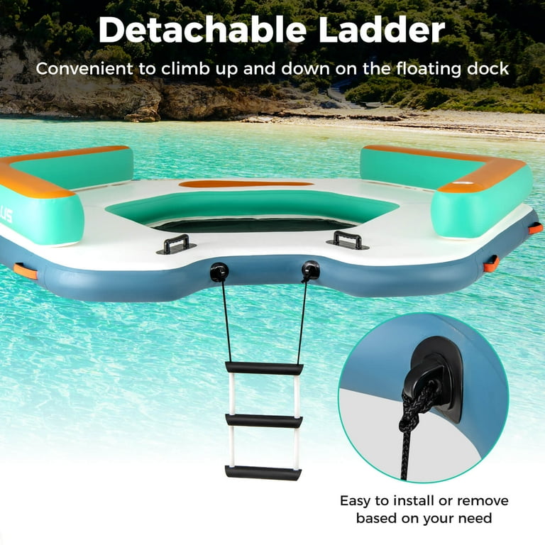 Water Hammock Ft X Ft Inflatable Dock Platform With Mesh Swim