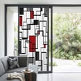 thumbnail image 4 of Red Geometric Window Privacy Film, Modern Black Gray Abstract Striped Art Static Cling UV Sun Blocking Tint Film Heat Control Windows Films for Bedroom Bathroom, Window Stickers 35.4"x78.7", 4 of 8
