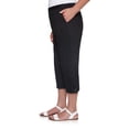 thumbnail image 3 of Alfred Dunner Womens Petite Twill Buttoned Hem Capri Pant, 3 of 5
