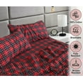 thumbnail image 6 of RUVANTI Flannel Sheets Queen Size - 100% Cotton Double Brushed Bed Sheets, Deep Pockets 16 Inches Queen Sheet Set, All Seasons Breathable & Extra Soft - Warm & Cozy, 4 Piece, Red Plaid, 6 of 12