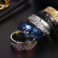 thumbnail image 3 of UPGRATOR 1Pcs Titanium Steel Chain Ring Unisex Chain Ring Blue Rotatable Accessory, 3 of 8