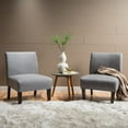 thumbnail image 1 of Christopher Knight Home Chaise d'Appoint en Tissu Gris Kendal (Ensemble de 2), Deux, 1 of 2