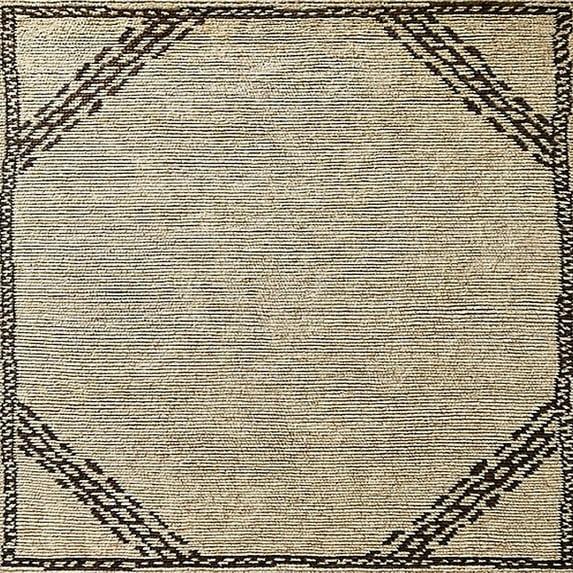 Ahgly Company Indoor Square Mid-Century Modern Dark Brown Oriental Area Rugs, 8' Square