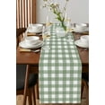 thumbnail image 2 of Sage Green Buffalo Plaid Table Runner Farmhouse Green White Checkered Tablerunners 13 x 108 Inch, Table Decorations Tabletop Scarf for Summer Gathering Holiday Farmhouse Kitchen Dining Decor, 2 of 6