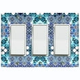thumbnail image 1 of Metal Light Switch Plate Cover Blue Teal Mosaic Tile Pattern TIL006, 1 of 13
