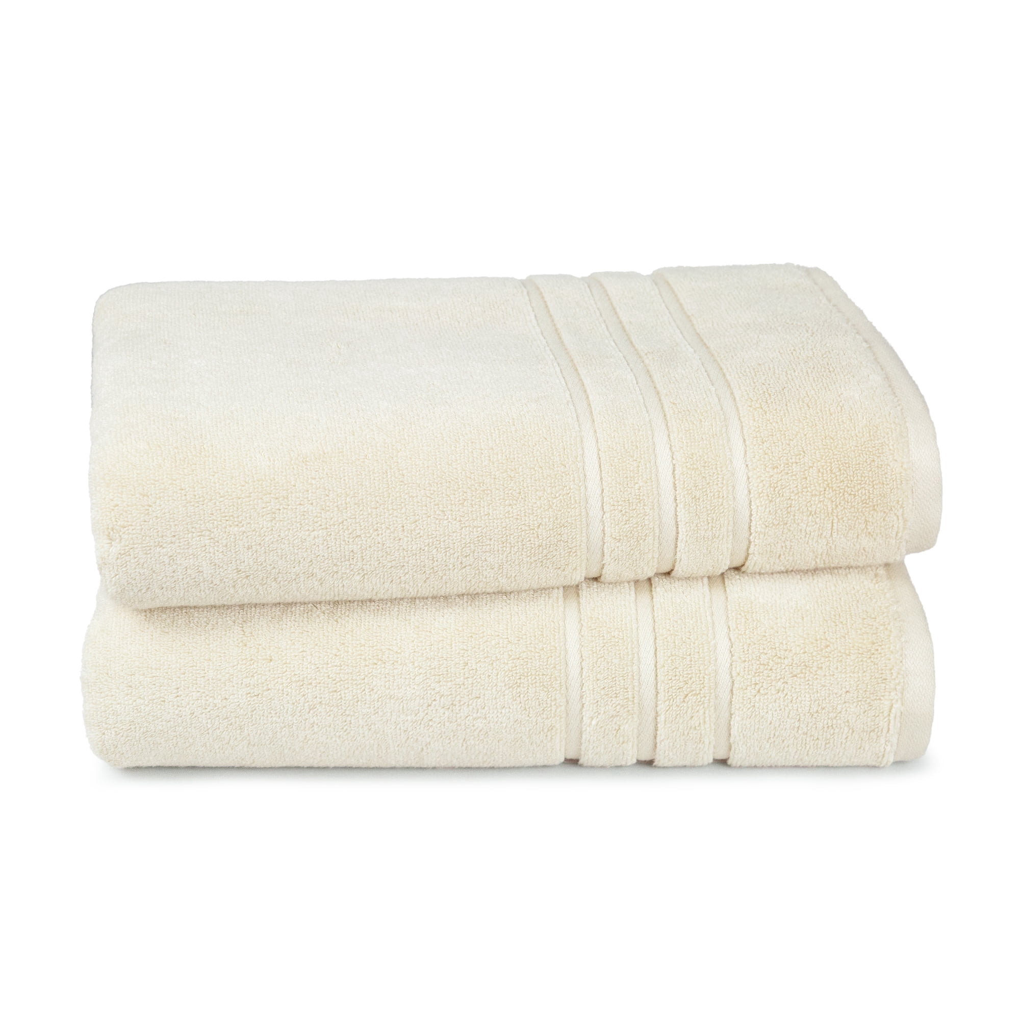 Everyday Home by Trident Eco Twist 2 Piece Bath Towel Set, Cotton and Viscose from Bamboo Towel, Plush, Absorbent, Bathroom Towels, Lamb's Wool