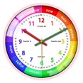 thumbnail image 2 of Reloj de pared de moderno silencioso para dormitorio salón de clases tiempo de aprendizaje, reloj fácil de leer y decoración de Marco rosa C Macarena reloj de pared, 2 of 7