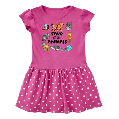 

Inktastic Save All the Animals- Cute Gift Toddler Girl Dress
