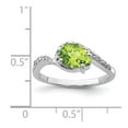 thumbnail image 3 of Sterling Silver Rhodium Plated Diamond and Peridot Ring QR4631PE, 3 of 6
