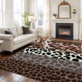 thumbnail image 2 of Animals Printed Striped Area Rugs 6'x9', Washable Small Throw Rugs for Kitchen Dining room, Rustic Country Leopard Textured Indoor Outdoor Rug Non-Slip Low Pile Carpet Runner Reversible Floor Mats, 2 of 8