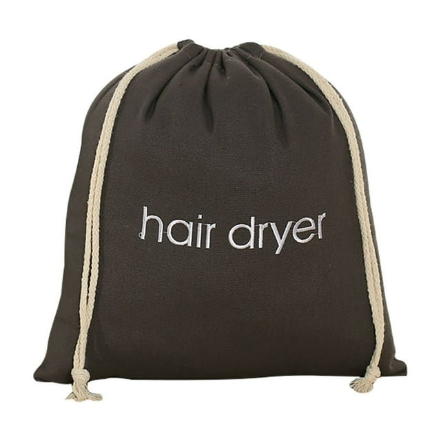 Sac de Sèche-Cheveux de Voyage avec Cordon, Pochette de Rangement en Fibre de Polyester Portable, Léger pour Vacances Affaires