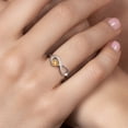 thumbnail image 4 of Gem Stone King 10K White Gold Yellow Citrine and White Diamond Accent Infinity Ring for Women (0.22 Cttw, Heart Shape 4MM, Gemstone November Birthstone, Size 5), 4 of 6