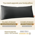 thumbnail image 2 of Goose Down Body Pillows for Adults, Large Body Pillow for Side Sleeper, Hugging Feather Body Pillow Insert, Cooling Full Length Long Pillow for Bed with  Organic Cotton Shell, (Black 20"x54"), 2 of 8