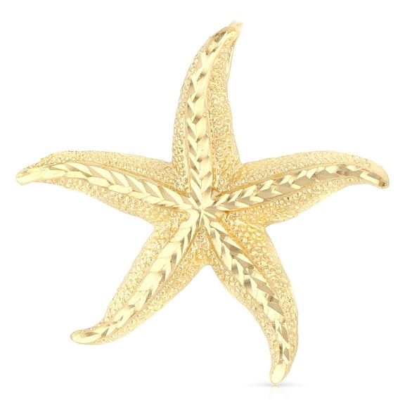 Ioka-14K Yellow Gold Starfish Charm Pendant For Necklace or Chain