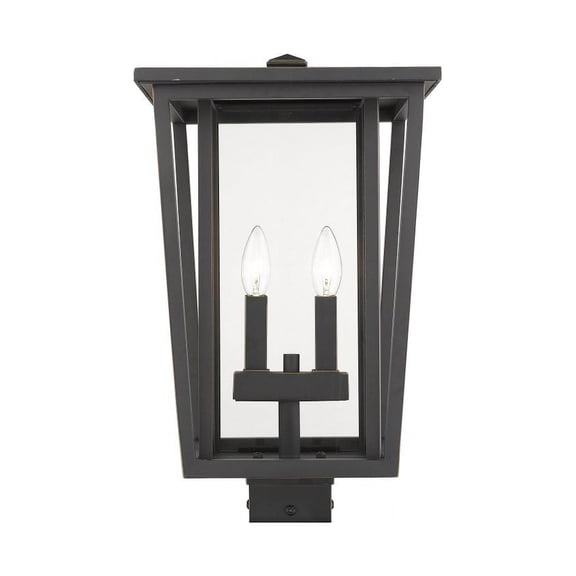Seoul 2 Light Outdoor Post Mount Fixture Clear