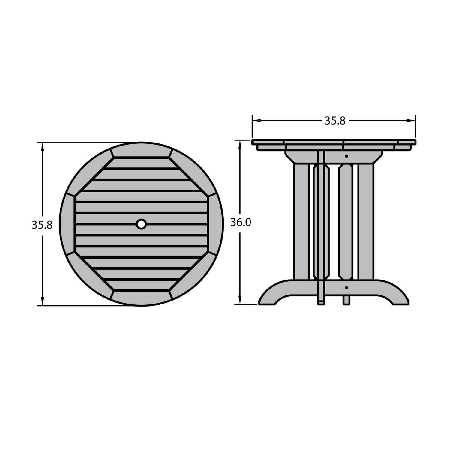 highwood® Eco-Friendly Round 36" Diameter Counter Dining Table