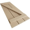 thumbnail image 6 of Ekena Millwork 17 1/2"W x 80"H Rustic Three Board Spaced Board-n-Batten Rough Sawn Faux Wood Shutters w/Z-Board (Per Pair), Primed Tan, 6 of 10