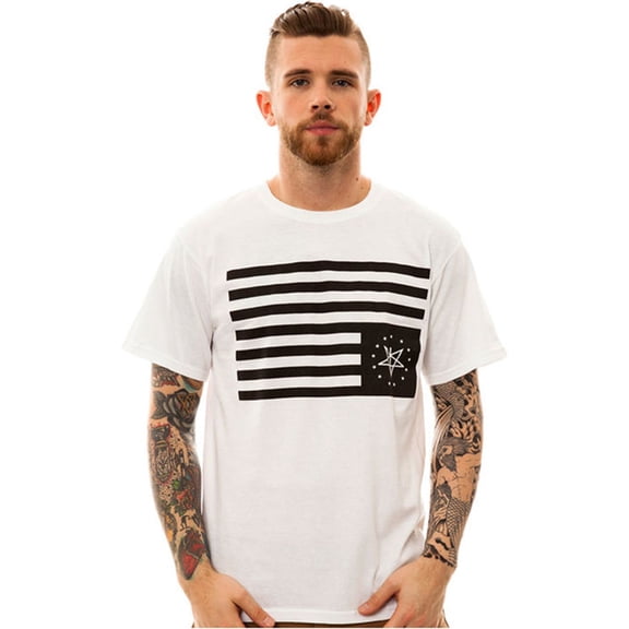 Black Scale Mens The Black Rebels Graphic T-Shirt, White, Small