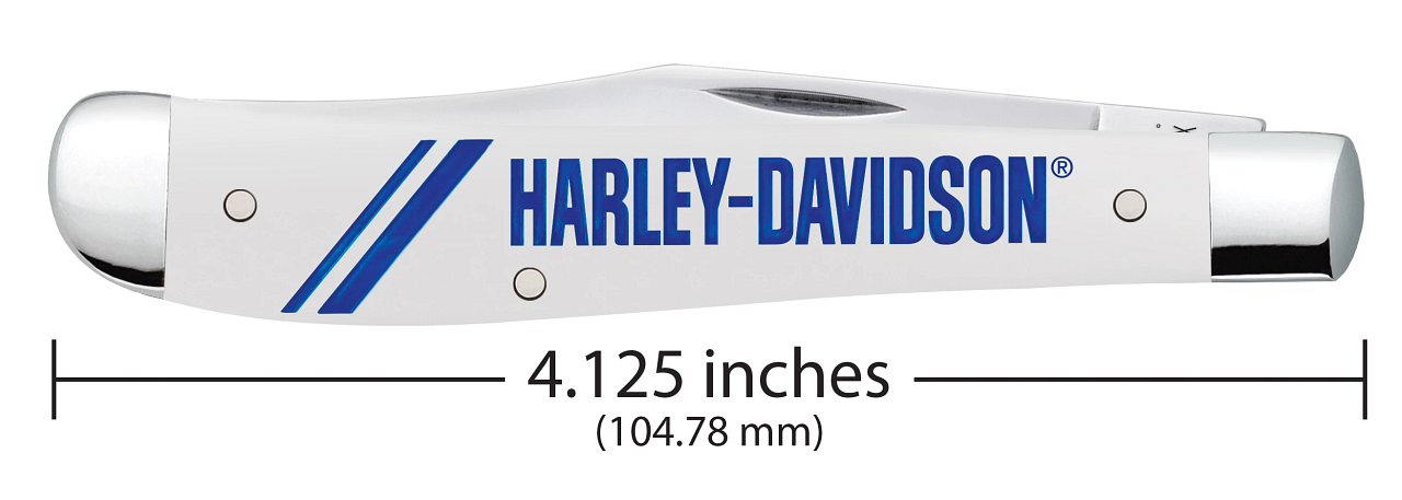 Case XX Knives Case XX Harley-Davidson White Composition Slimline Trapper Folding Knife