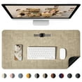 thumbnail image 2 of NOSTHEART Leather Desk Pad Protector ,Mouse Pad,Office Desk Mat, Non-Slip PU Leather Desk Blotter,Laptop Desk Pad,Waterproof Desk Writing Pad for Office and Home (23.6" x 13.2", Light Coffee & Black), 2 of 7