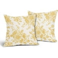 thumbnail image 2 of Vintage Floral Pillow Covers 20x20 Inch Set of 2 Golden Yellow and Cream Floral Throw Pillow Covers Chinoiserie Flower Pillowcases Rustic Farmhouse Cotton Linen Cushion Covers for Couch Bed Sofa Decor, 2 of 6