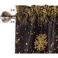 thumbnail image 5 of Black Yellow Snowflake Christmas Curtains Valances, Xmas Botanical Rod Pocket Valance Tier Curtains, Winter Snowflake Window Treatment Drapes for Kitchen Living Room Bedroom Windows 54"x18", 5 of 7