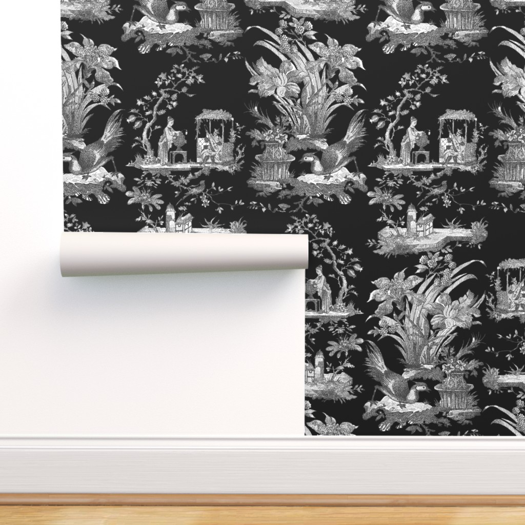 Top more than 78 black and white toile wallpaper best - in.cdgdbentre