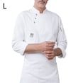 thumbnail image 2 of Chaqueta de chef de moda Chaqueta de chef de manga larga de invierno Botones con bolsillos delanteros Camisas para hombres Trajes profesionales para restaurante Blanco L tholdsy LF000332-02, 2 of 7