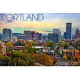 thumbnail image 1 of Portland, Oregon, Skyline and Mount Hood (36x54 Giclee Gallery Art Print, Vivid Textured Wall Decor), 1 of 3
