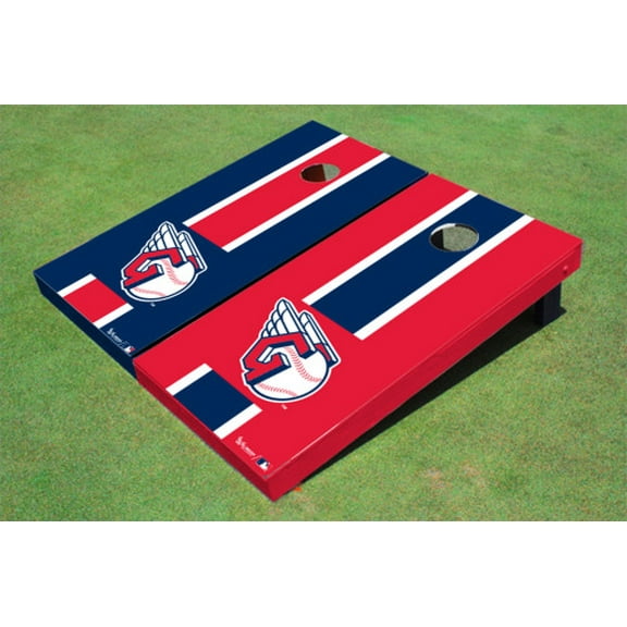 Cleveland Guardians Ball Alternating Long Stripe Cornhole Boards
