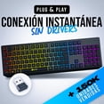 thumbnail image 2 of Teclado Inalámbrico KLIM Chroma Español RGB Retroiluminado Recargable, 2 of 9