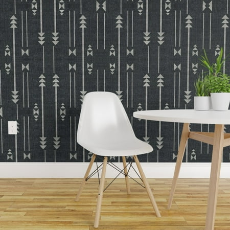Removable Water Activated Wallpaper Arrow Texture Modern Home Geo Line Diamond