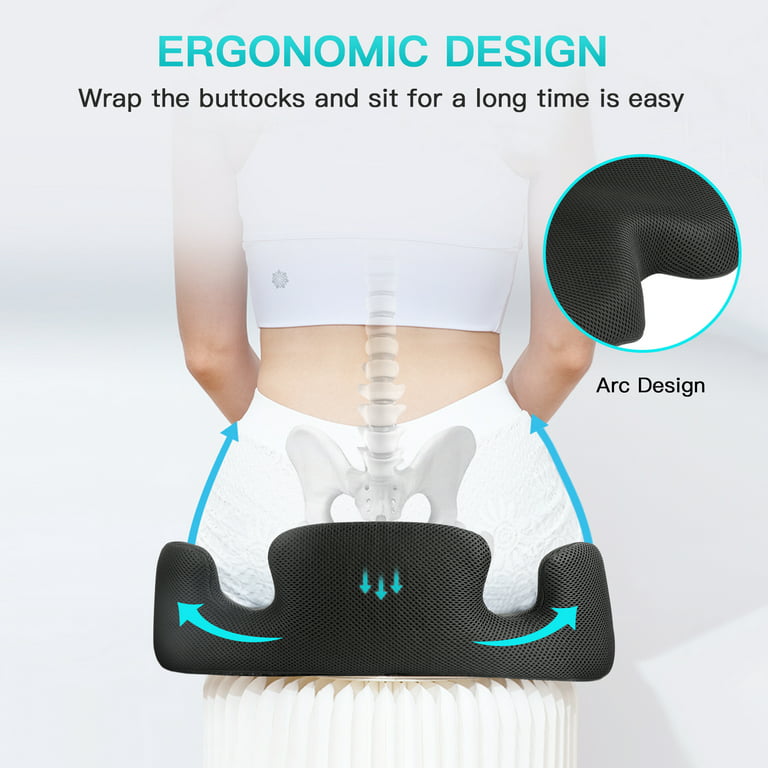 Reviewers love this memory foam seat cushion for back pain