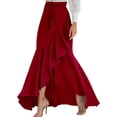 thumbnail image 4 of Zshosam Women’s High Waist Split A Line Skirt Casual Fall Midi Skirts(Red,XXXXL), 4 of 6