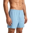 thumbnail image 2 of Mens Cotton Ultra-Soft Knit Sleep Pajama Shorts & Lounge Wear Button Fly (Available In Big & Tall) Big and Tall Size L-4XL Blue, 2 of 6