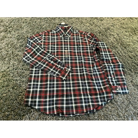 Polo Ralph Lauren BLACK Men's Classic Fit Plaid Shirt, US Large