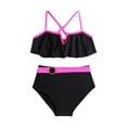 thumbnail image 2 of SUNSIOM Mommy and Me Swimsuit, Contrast Color Leaves Print Ruffled Bra with Briefs Family Matching Swimsuit 2-piece Summer Bikini Set, 2 of 6