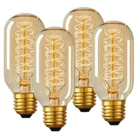 

XYUSMYT Home Appliances 4Packs Bulb 40W Spiral Retro Tungsten Lamp Light Source Creative Incandescent Warm Yellow Bulb (Yellow)
